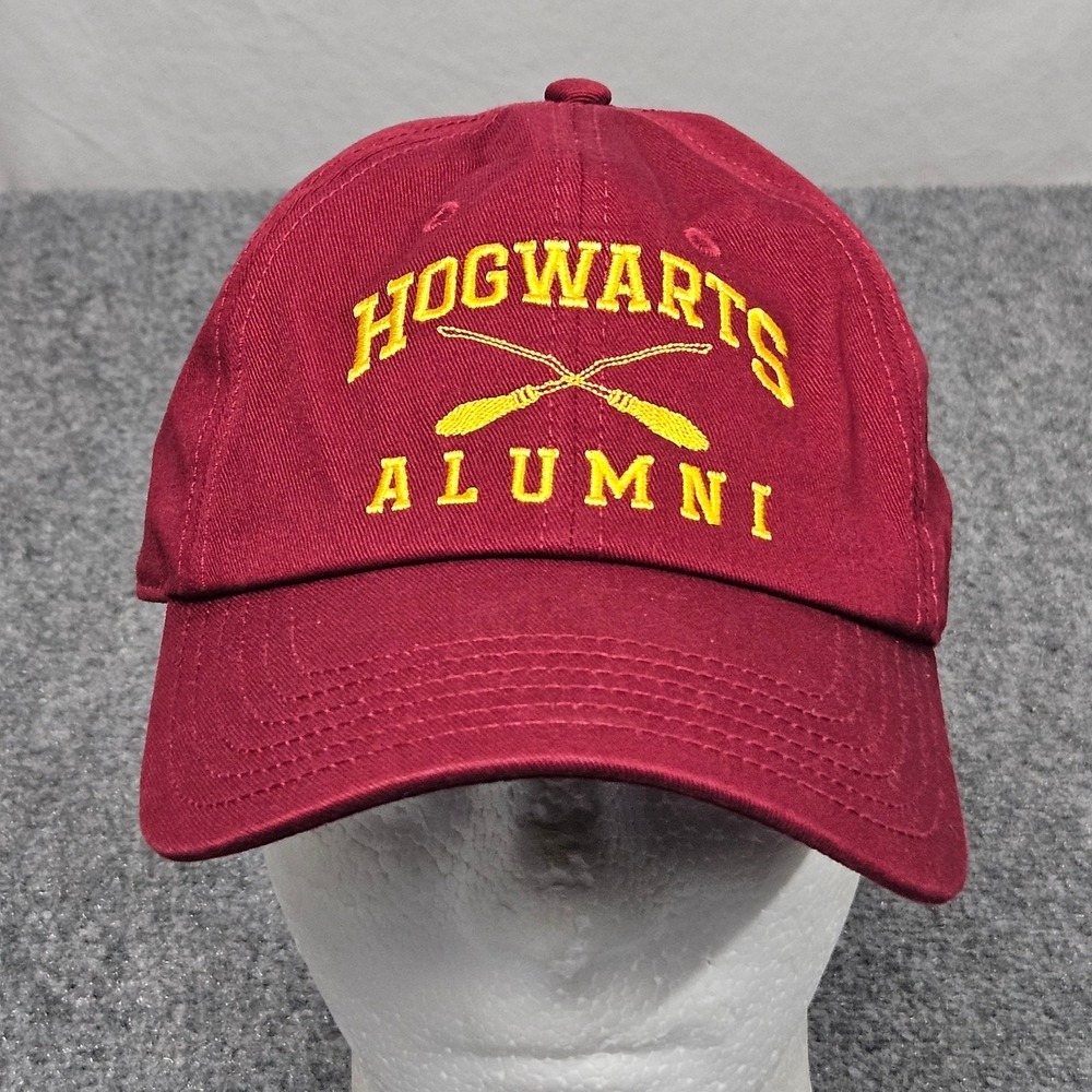 Harry Potter Hogwarts‎ Alumni Hat Maroon Yellow Embroidered OSFM Dad Cap Strap